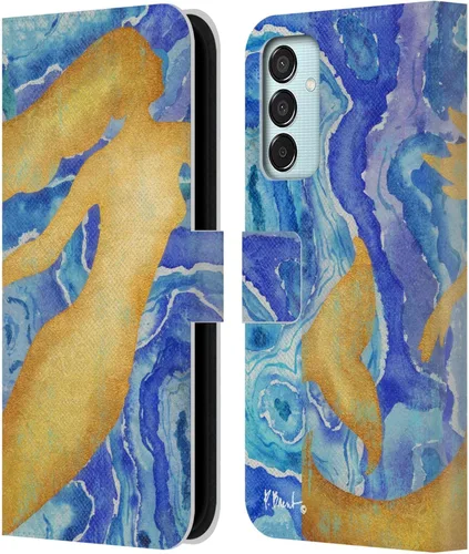Head Case Designs Officially Licensed Paul Brent Agate Mermaid Coastal Leather Wallet Case Compatible with Samsung Galaxy M15/F15 5G