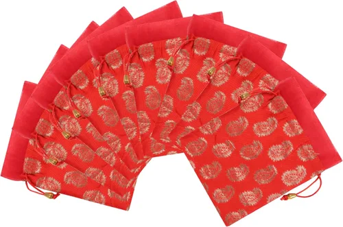 Vista 46 de Touchstone Drawstring Bags Indian Handcrafted Pouches Potli for Gifts Elefante_Multicolor (paquete de 20)