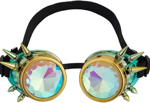 Vista 22 de OMGREAT Kaleidoscope Goggles with Rainbow Diffraction Crystal Lenses (Bronce)