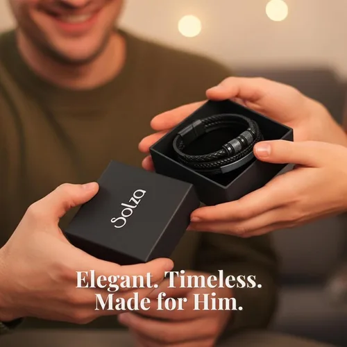 Solza Unisex Leather Bracelet – Adjustable Multi-Layer or Chain Link Design, 316 Stainless Steel & Genuine Leather, Fashion Jewelry Accessory for