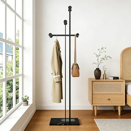 JIAYUEJU Perchero resistente independiente, perchero de metal con base de mármol, árbol de esquina para entrada, pasillo, dormitorio, oficina, hotel