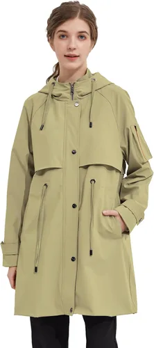 Orolay Chaqueta ligera larga con capucha para mujer, Anoraks para exteriores