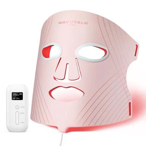 Wavytalk Máscara de terapia de luz roja para cara, ELLE mejor herramienta Rosa