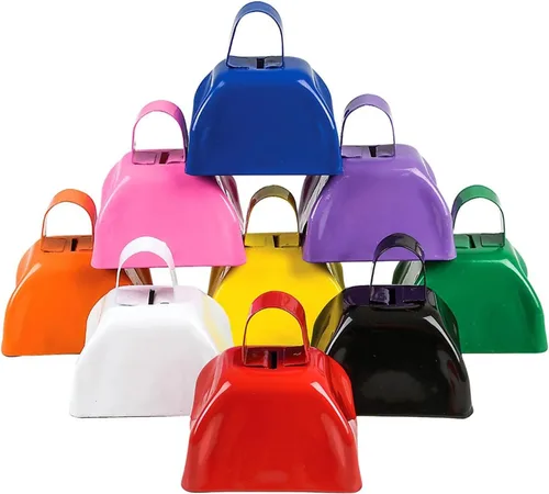 Rhode Island Novelty (12) cencerros de metal de colores surtidos de 3 pulgadas