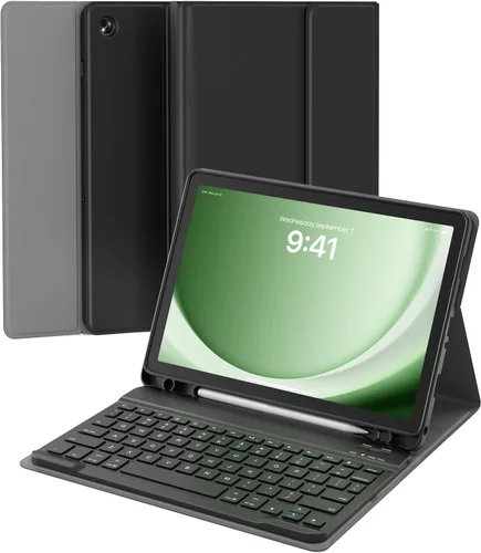 Funda para Samsung Galaxy Tab A9/A11 Plus con teclado, para A9+ 2023/A11+ 2025 11 pulgadas, funda para tableta con teclado inalámbrico desmontable,