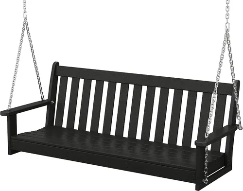 POLYWOOD GNS60BL Vineyard - Columpio para exteriores de 60 pulgadas, color negro
