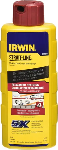 IRWIN Tools STRAIT-LINE - Tiza de marcado permanente, rojo carmesí, 6 onzas (4935519)