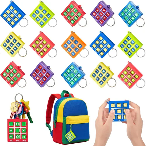 Hicarer Llavero de juego de 8 piezas de Tic Tac Toe para niños de 4 a 8 a Ret