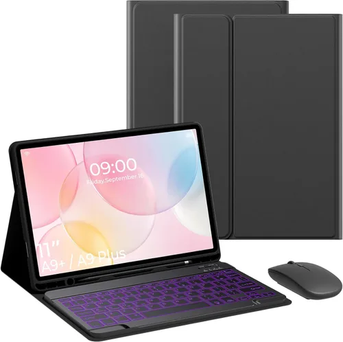 Funda de teclado para Samsung Galaxy Tab A11+ Plus 2025/A9+ Plus de 11 pulgadas 2023, Samsung A9 Plus funda para tablet con ranura para bolígrafo, 7