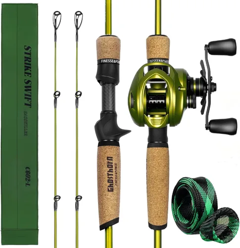 Vista 9 de Ghosthorn Fishing Rod and Reel Combo, Baitcaster Spinning Pole Combo