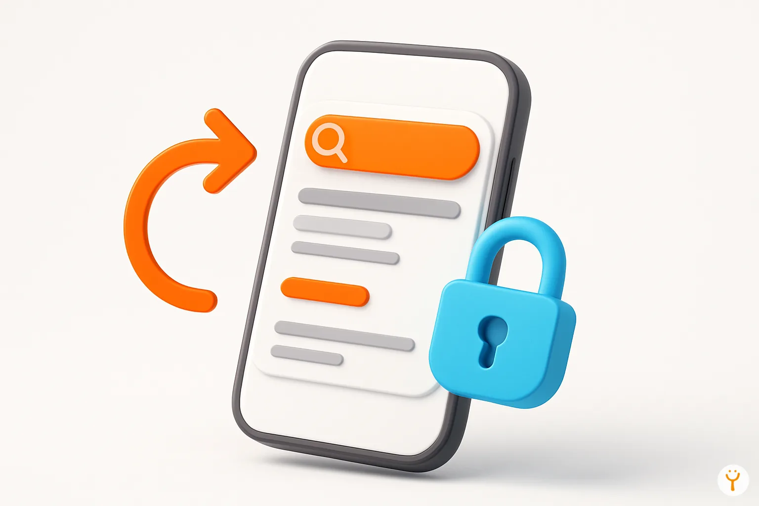 Ilustración de un teléfono móvil con barra de búsqueda persistente en Yaxa